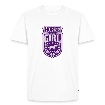 Citation de fille de cheval disant - T-shirt Premium bio Homme - blanc - Devant - Nico (187cm)