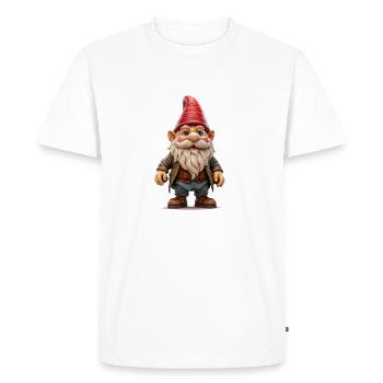 Garden gnome, a symbol of tradition and humour - Men's Premium Organic T-Shirt - white - Front - Nico (187cm)