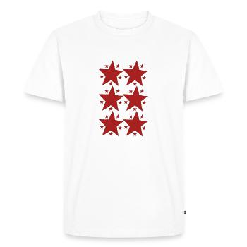 stars red - Men's Premium Organic T-Shirt - white - Front - Nico (187cm)