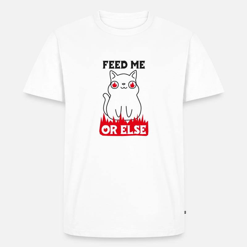 Feed me or else - Männer Premium Bio T-Shirt - Weiß