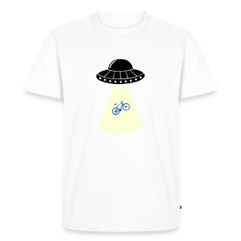 Vélo OVNI - T-shirt Premium bio Homme - blanc - Devant - Nico (187cm)