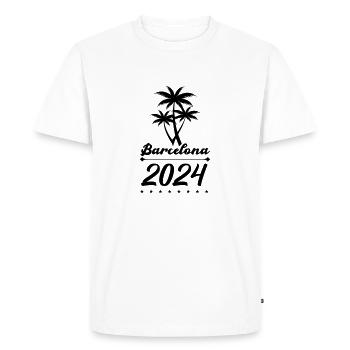 Barcelone 2024 - T-shirt Premium bio Homme - blanc - Devant - Nico (187cm)