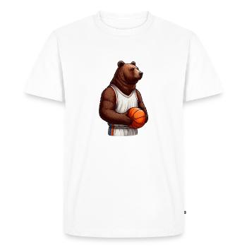 Bear Basketball Player - Men's Premium Organic T-Shirt - white - Front - Nico (187cm)