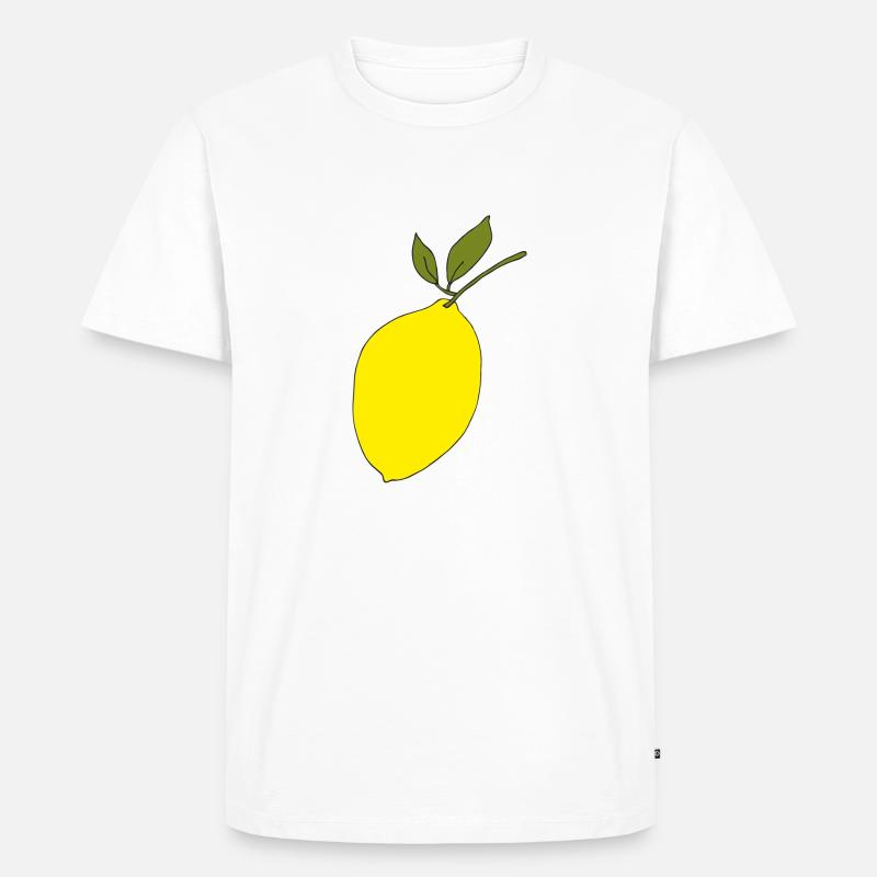zitrone - Männer Premium Bio T-Shirt - Weiß