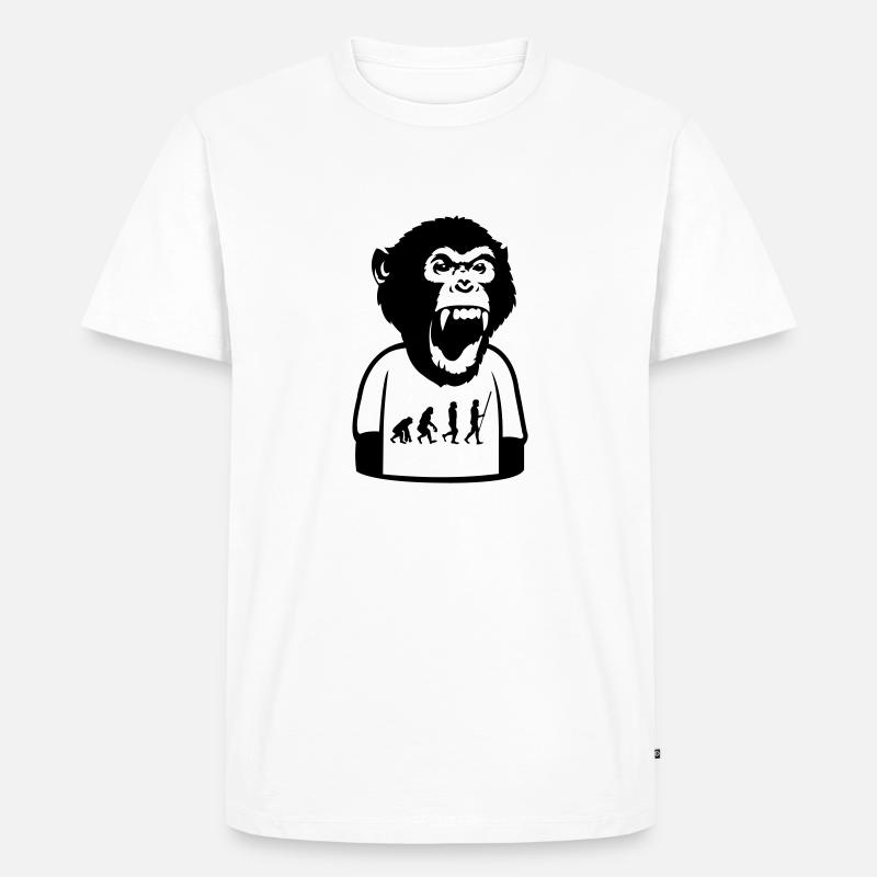 Affe Evolution - Männer Premium Bio T-Shirt - Weiß
