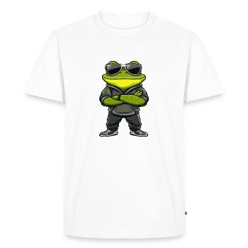 Frog Comic Cool - Men's Premium Organic T-Shirt - white - Front - Nico (187cm)