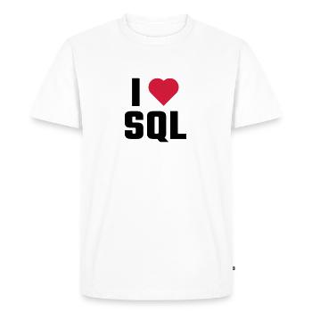 I Love SQL - Men's Premium Organic T-Shirt - white - Front - Nico (187cm)
