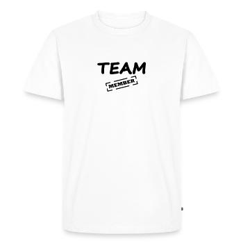 team member - T-shirt Premium bio Homme - blanc - Devant - Nico (187cm)