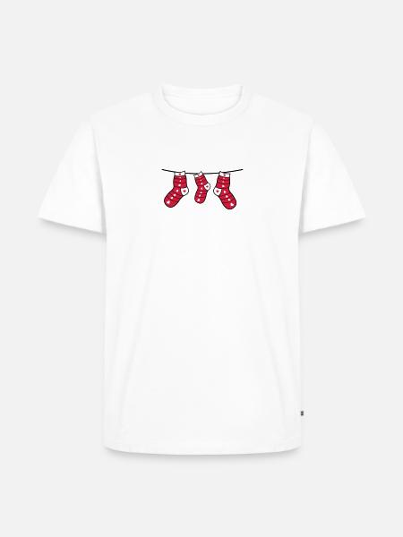 christmas socks - Men's Premium Organic T-Shirt - white
