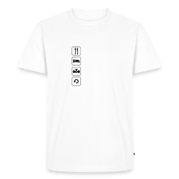 Eat Sleep Race Repeat - Men's Premium Organic T-Shirt - white - Front - Nico (187cm)