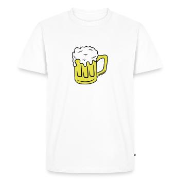 la bière - T-shirt Premium bio Homme - blanc - Devant - Nico (187cm)