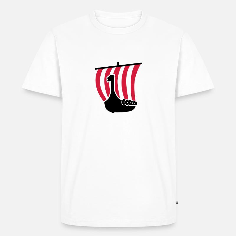 Schiff - Männer Premium Bio T-Shirt - Weiß