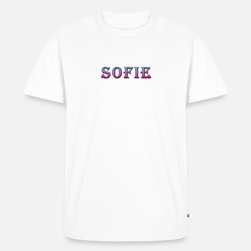 Farbenfroher 3D-Text mit Glitzereffekt - Männer Premium Bio T-Shirt - Weiß