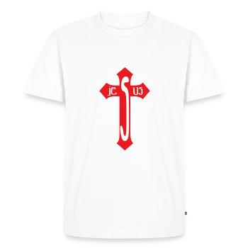 Jésus / Christianisme / Catholique - T-shirt Premium bio Homme - blanc - Devant - Nico (187cm)