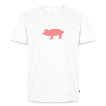 pig pig pig pork1 - Men's Premium Organic T-Shirt - white - Front - Nico (187cm)