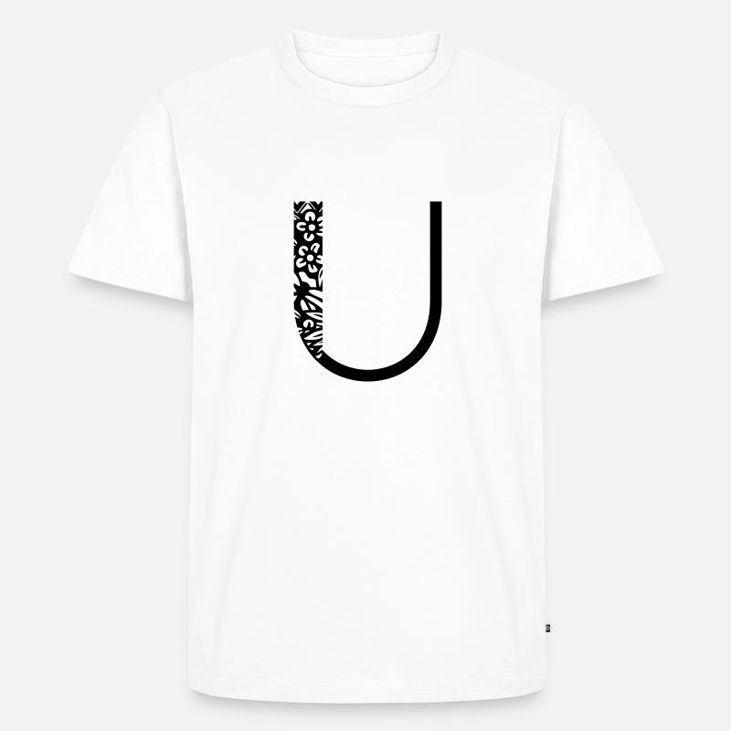 Buchstabe U - Männer Premium Bio T-Shirt - Weiß