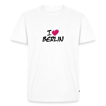 I love Berlin / Ich liebe Berlin - T-shirt Premium bio Homme - blanc - Devant - Nico (187cm)