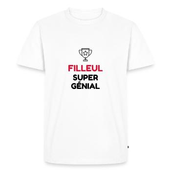 Filleul / Filleule / Parrain / Marraine / Bébé - Men's Premium Organic T-Shirt - white - Front - Nico (187cm)