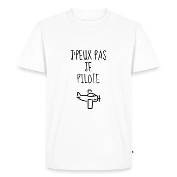 Aircraft Airplane Flugzeug Avion Luftfahrt Pilot - Men's Premium Organic T-Shirt - white - Front - Nico (187cm)