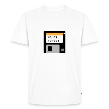 Disquette noire - T-shirt Premium bio Homme - blanc - Devant - Nico (187cm)