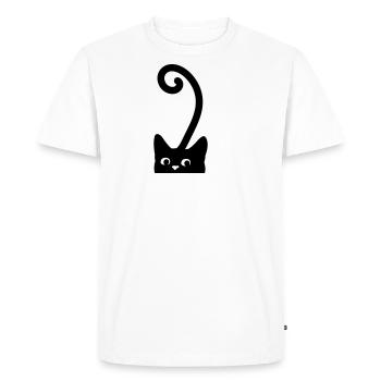 Chat curieux - T-shirt Premium bio Homme - blanc - Devant - Nico (187cm)