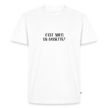 c'est sorti en cassette - T-shirt Premium bio Homme - blanc - Devant - Nico (187cm)