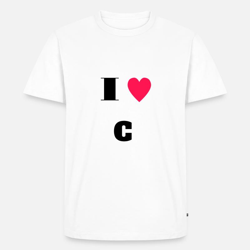 I love C - Männer Premium Bio T-Shirt - Weiß