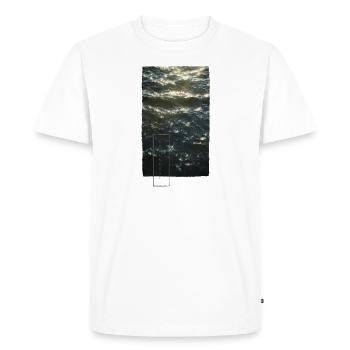 Waves (EPHEMERAL series) - Men's Premium Organic T-Shirt - white - Front - Nico (187cm)