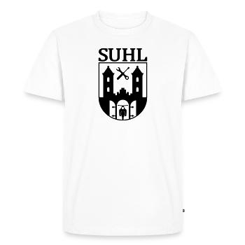 Suhl emblem with Simson Star Sparrowhawk Hawk - Men's Premium Organic T-Shirt - white - Front - Nico (187cm)