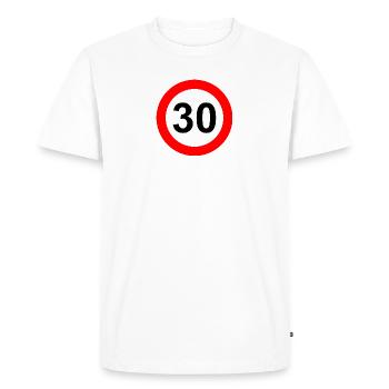 Panneau routier limite de vitesse 30 - T-shirt Premium bio Homme - blanc - Devant - Nico (187cm)