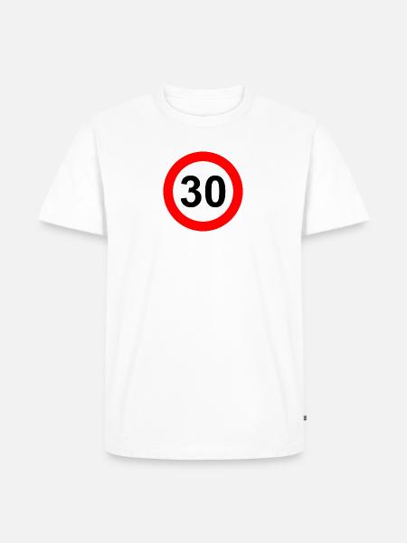 Road sign speed limit 30 - Men's Premium Organic T-Shirt - white