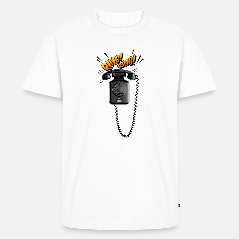 Telefon ohne Touch-Screen - Männer Premium Bio T-Shirt - Weiß