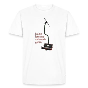Double chairlift "Come on, let's go swinging!" - Men's Premium Organic T-Shirt - white - Front - Nico (187cm)