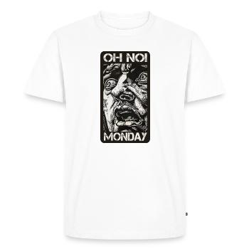 Oh no! Monday - Men's Premium Organic T-Shirt - white - Front - Nico (187cm)
