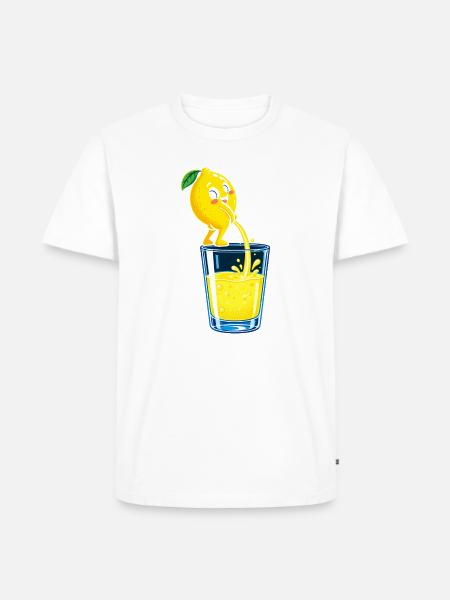 Zitronenheld Spritziges Glasbild - Männer Premium Bio T-Shirt - Weiß