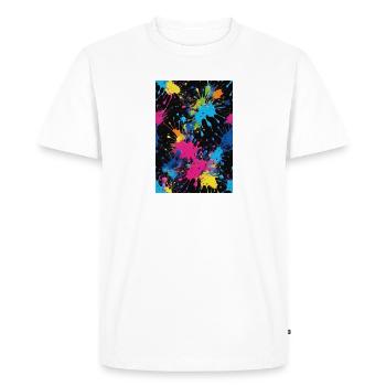 taches de couleur, éclaboussure, couleur, blobs, coloré - T-shirt Premium bio Homme - blanc - Devant - Nico (187cm)
