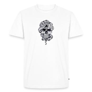Skull snake - Men's Premium Organic T-Shirt - white - Front - Nico (187cm)
