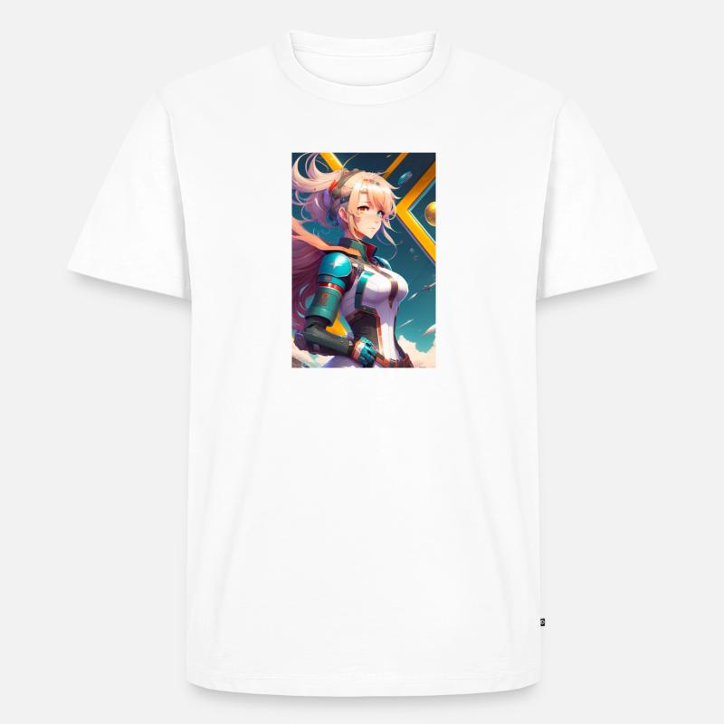 Bild Anime Mädchen - Männer Premium Bio T-Shirt - Weiß