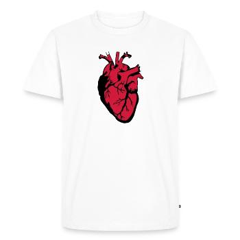 Coeur Coeur - T-shirt Premium bio Homme - blanc - Devant - Nico (187cm)