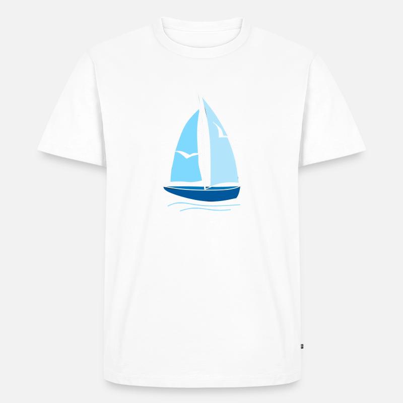 Segelboot Möwen,Geschenk,mode,cool,trend,style, - Männer Premium Bio T-Shirt - Weiß