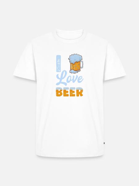 I Love Beer - Männer Premium Bio T-Shirt - Weiß