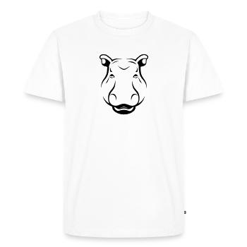 hippopotamus - Men's Premium Organic T-Shirt - white - Front - Nico (187cm)