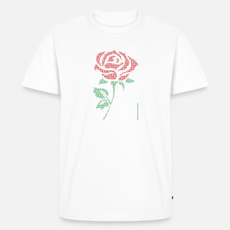 Rose Variante 2 - Männer Premium Bio T-Shirt - Weiß