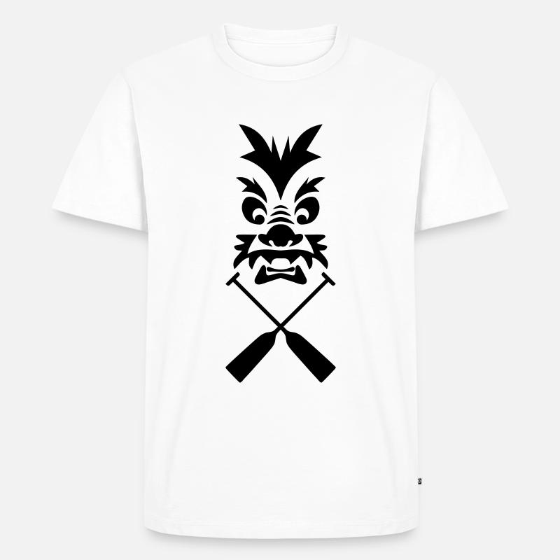 Drachenboot Drache Paddel 1c - Männer Premium Bio T-Shirt - Weiß