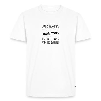 mes passions - T-shirt Premium bio Homme - blanc - Devant - Nico (187cm)