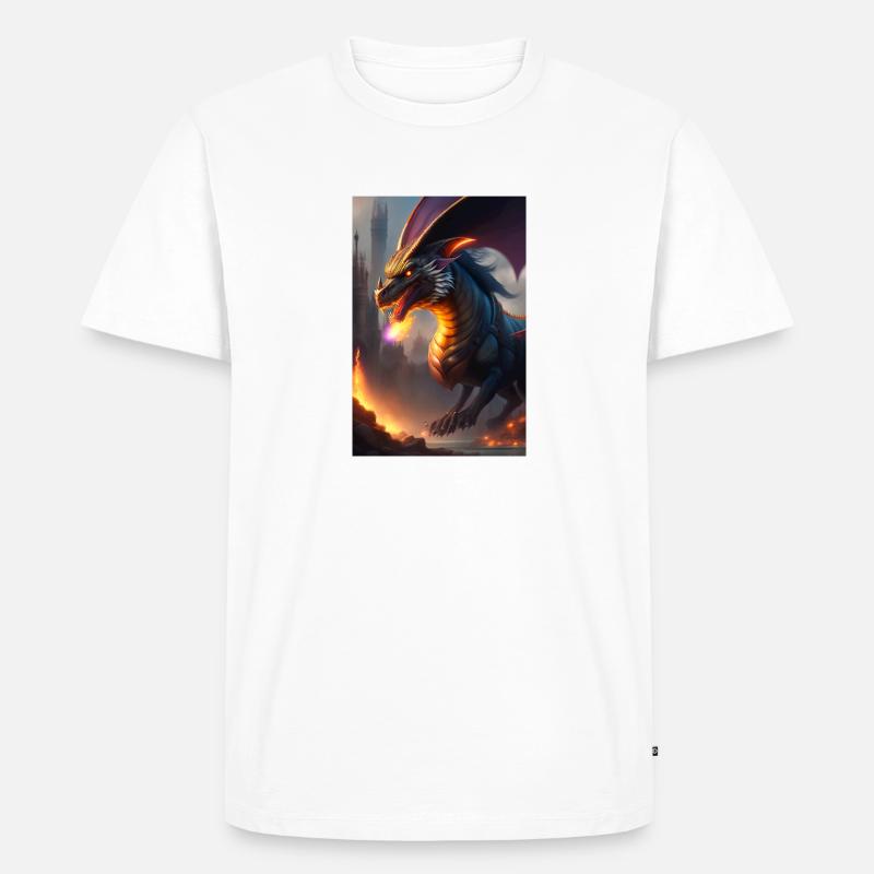 Drache - Männer Premium Bio T-Shirt - Weiß