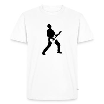 guitarrocker_032012_c_1c - T-shirt Premium bio Homme - blanc - Devant - Nico (187cm)