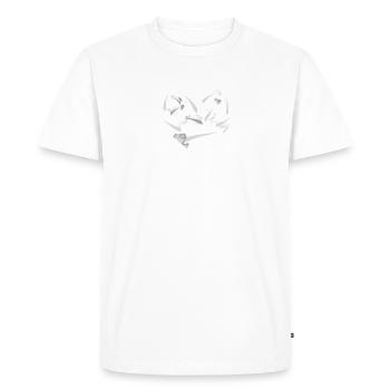 Cœur de papier - T-shirt Premium bio Homme - blanc - Devant - Nico (187cm)