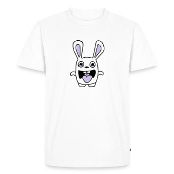 drawing cute rabbit stupid comic style cartoon fun - Men's Premium Organic T-Shirt - white - Front - Nico (187cm)