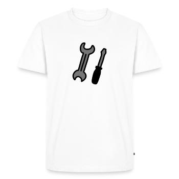 tools - Men's Premium Organic T-Shirt - white - Front - Nico (187cm)